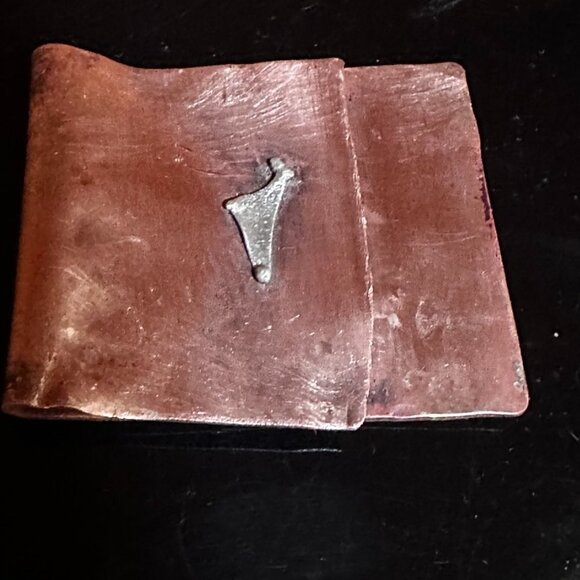 Rustic Money Clip Copper Sterling Silver 925 Gift Brutalist Southwestern Man - Picture 1 of 8